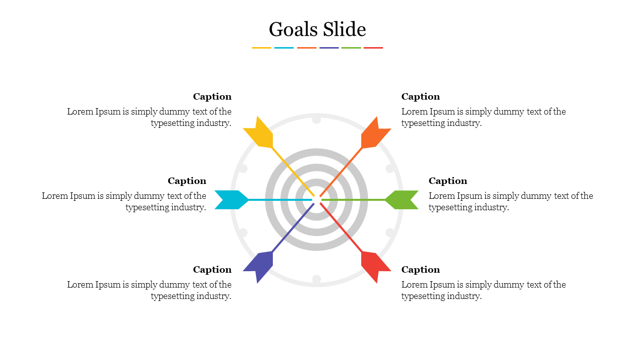 Editable Goals Slide For PPT Presentation Template